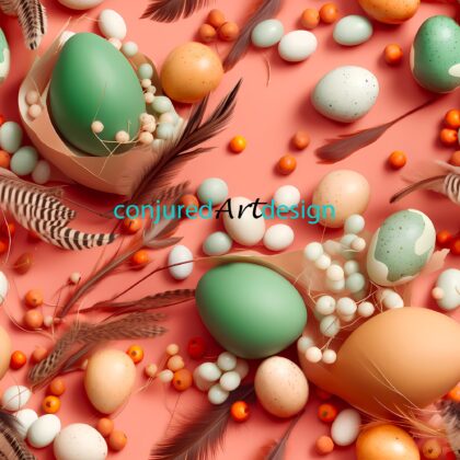 Seamless image of an Easter collage