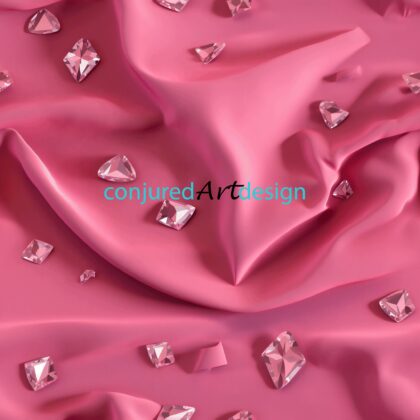 Seamless image of a pink silk with diamonds pattern