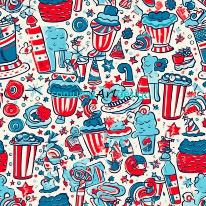 Seamless image of an Independence Day illustration