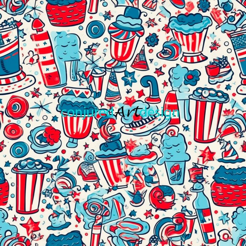 Seamless image of an Independence Day illustration