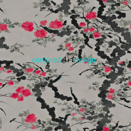 Seamless image of an Asian inspired painting