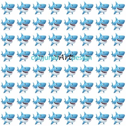 Seamless image of a shark cartoon pattern