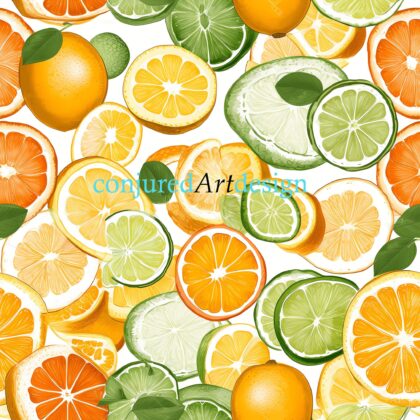 Seamless image of a citrus pattern