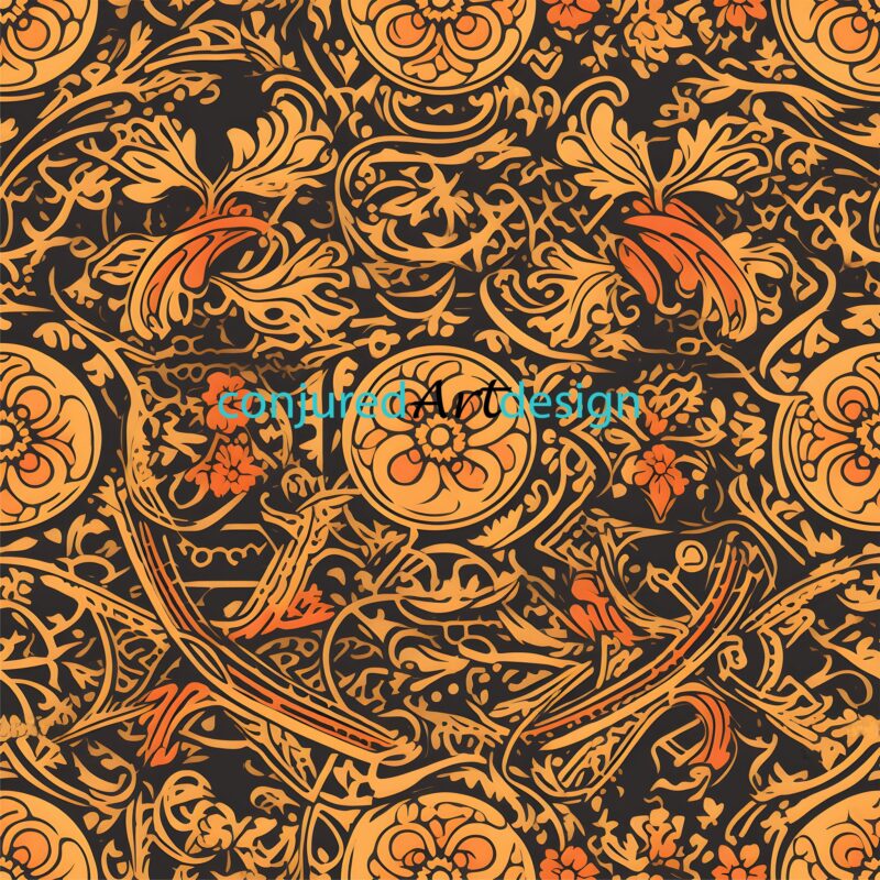 Seamless image of a Latin inspired wallpaper pattern