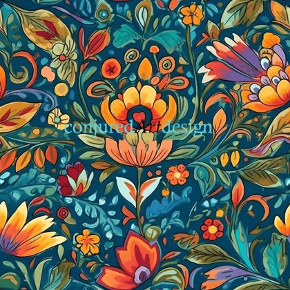 Seamless image of an Latin inspired painting