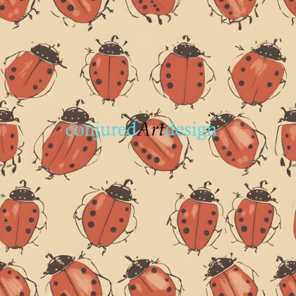 Seamless image of a ladybug pattern