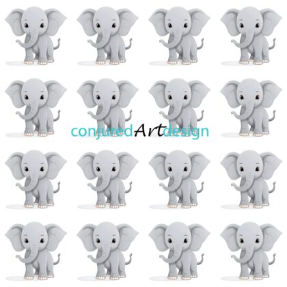 Seamless image of a baby elephant pattern