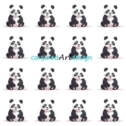 Seamless image of a panda pattern