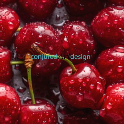 Seamless image of a cherries pattern