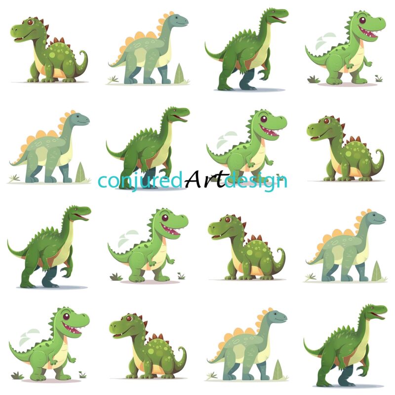 Seamless image of a baby dinosaur pattern