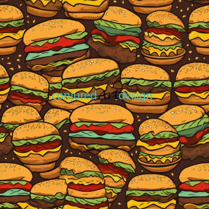 Seamless image of a hamburger pattern