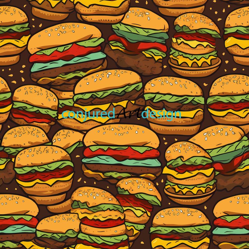 Seamless image of a hamburger pattern