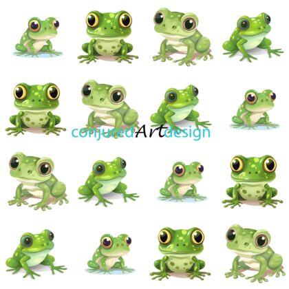 Seamless image of a baby frog pattern