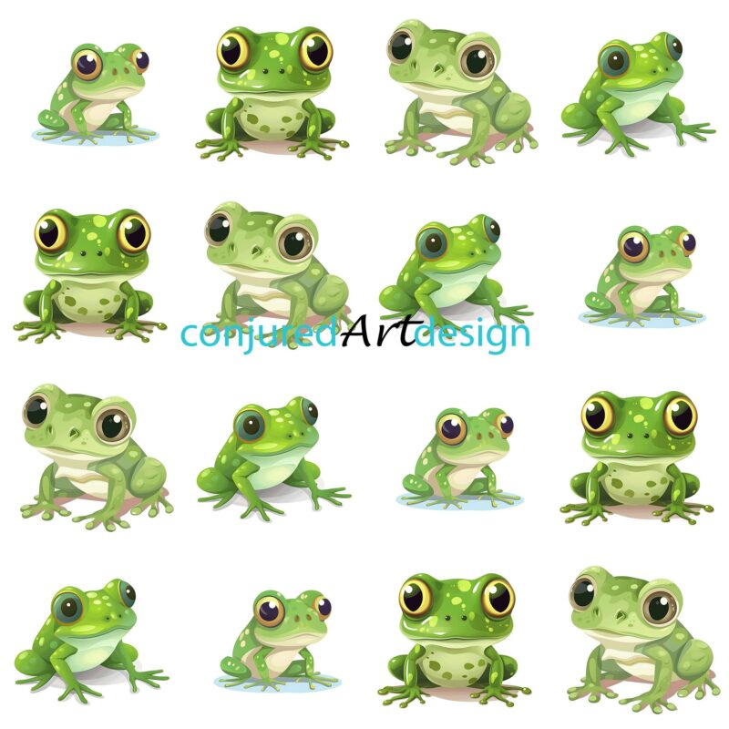 Seamless image of a baby frog pattern