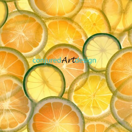Seamless image of a citrus pattern