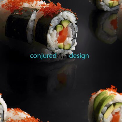 Seamless image of a sushi pattern