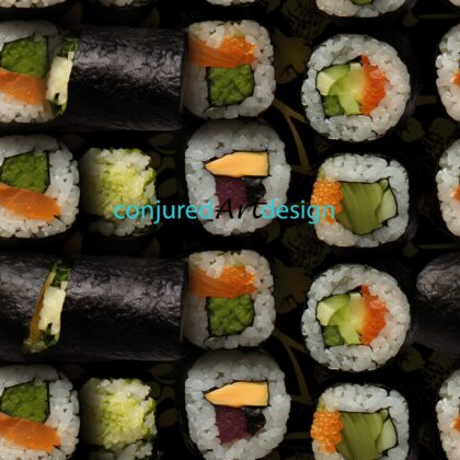 seamless image of a sushi pattern
