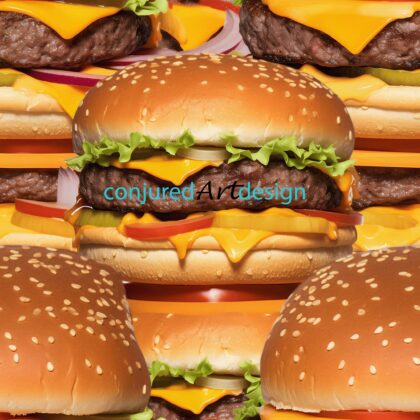 Seamless image of a hamburger pattern