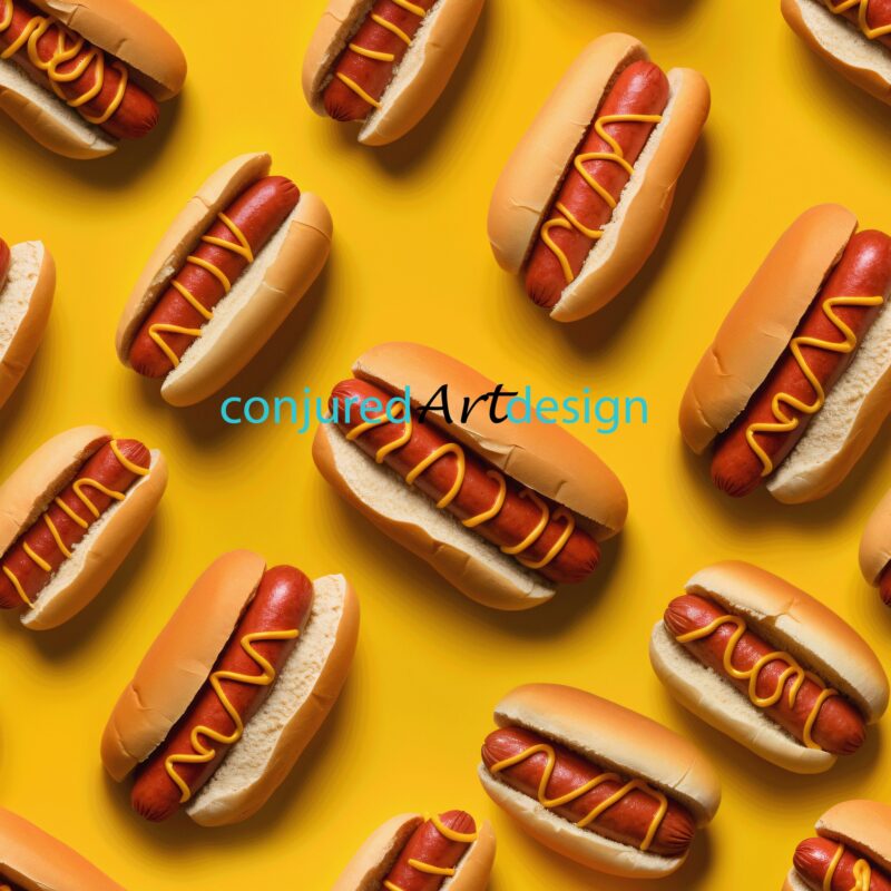Seamless image of a hotdog pattern